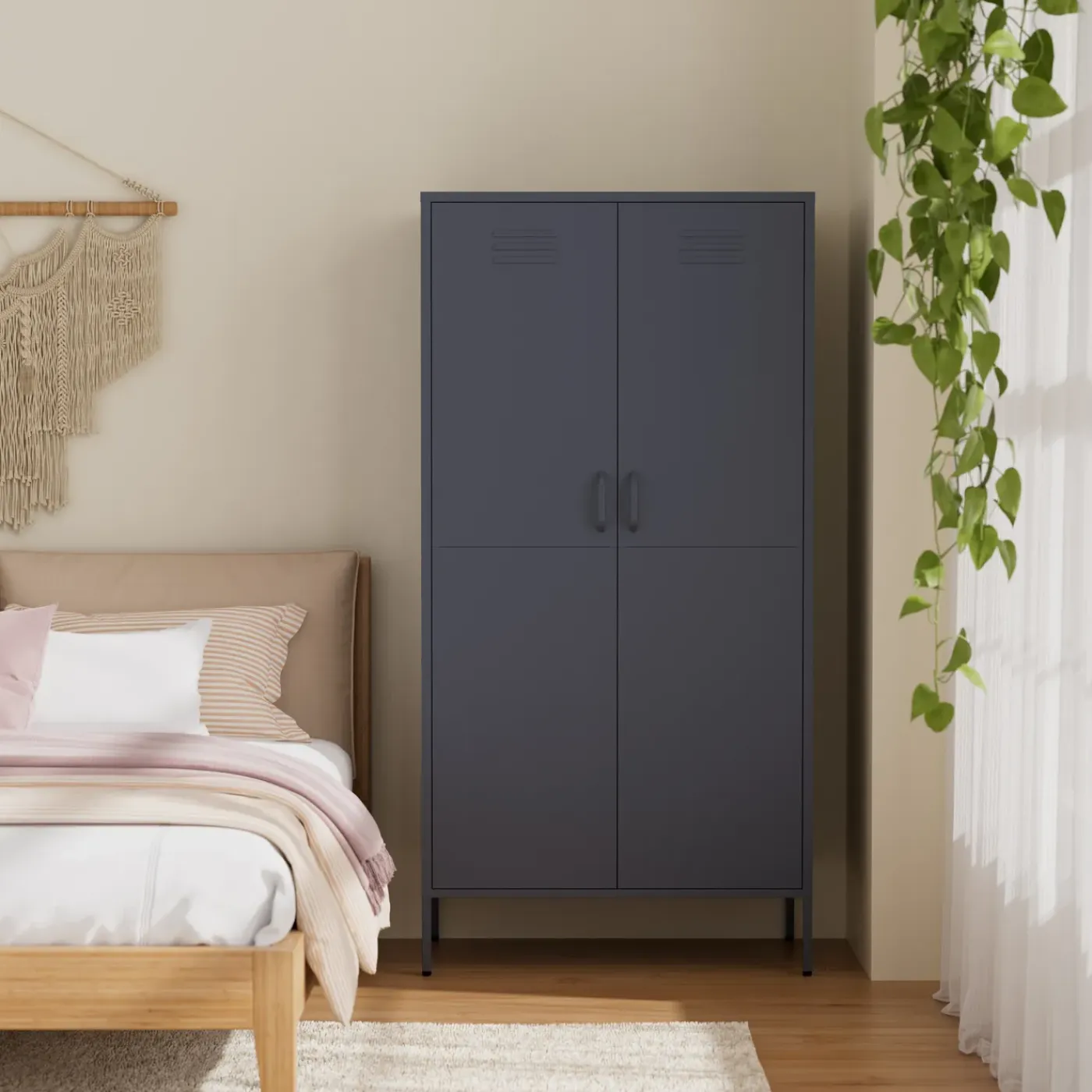 Lendo Online Lockerkast Metaal 90x50x180 Cm Antraciet