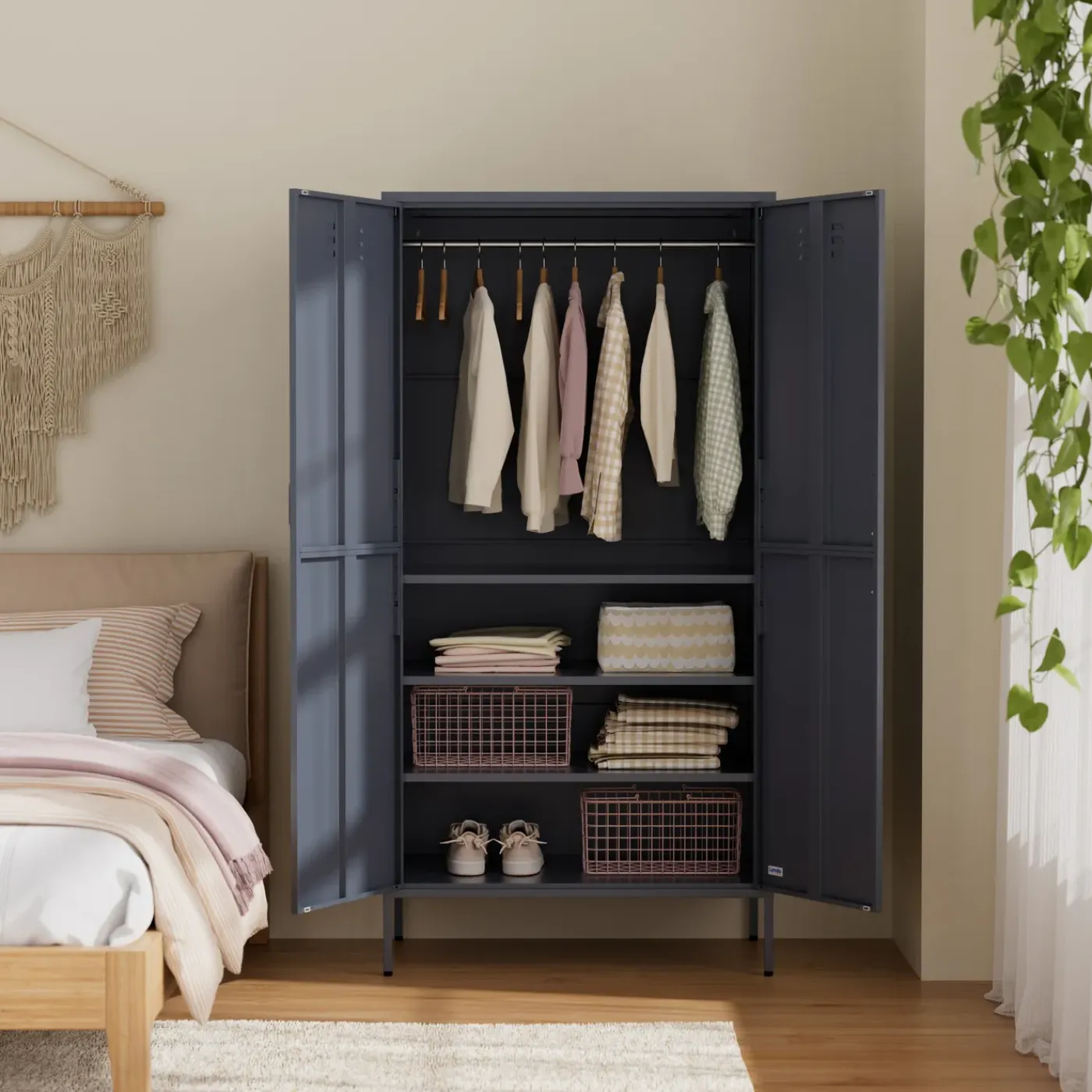 Lendo Online Lockerkast Metaal 90x50x180 Cm Antraciet