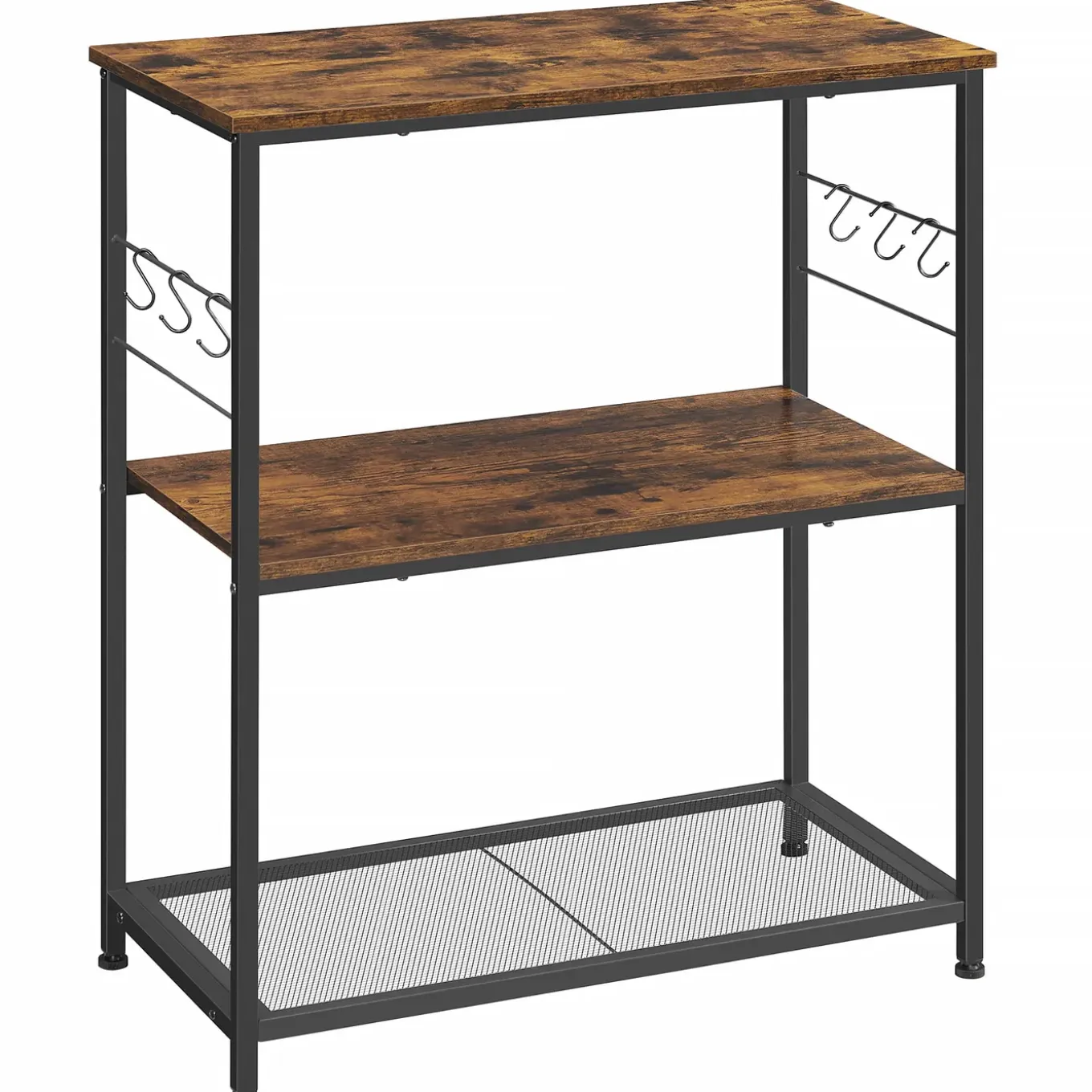 Leobert - Keukenkast - Rustiek Bruin/mat Zwart - 80x40x90 Cm