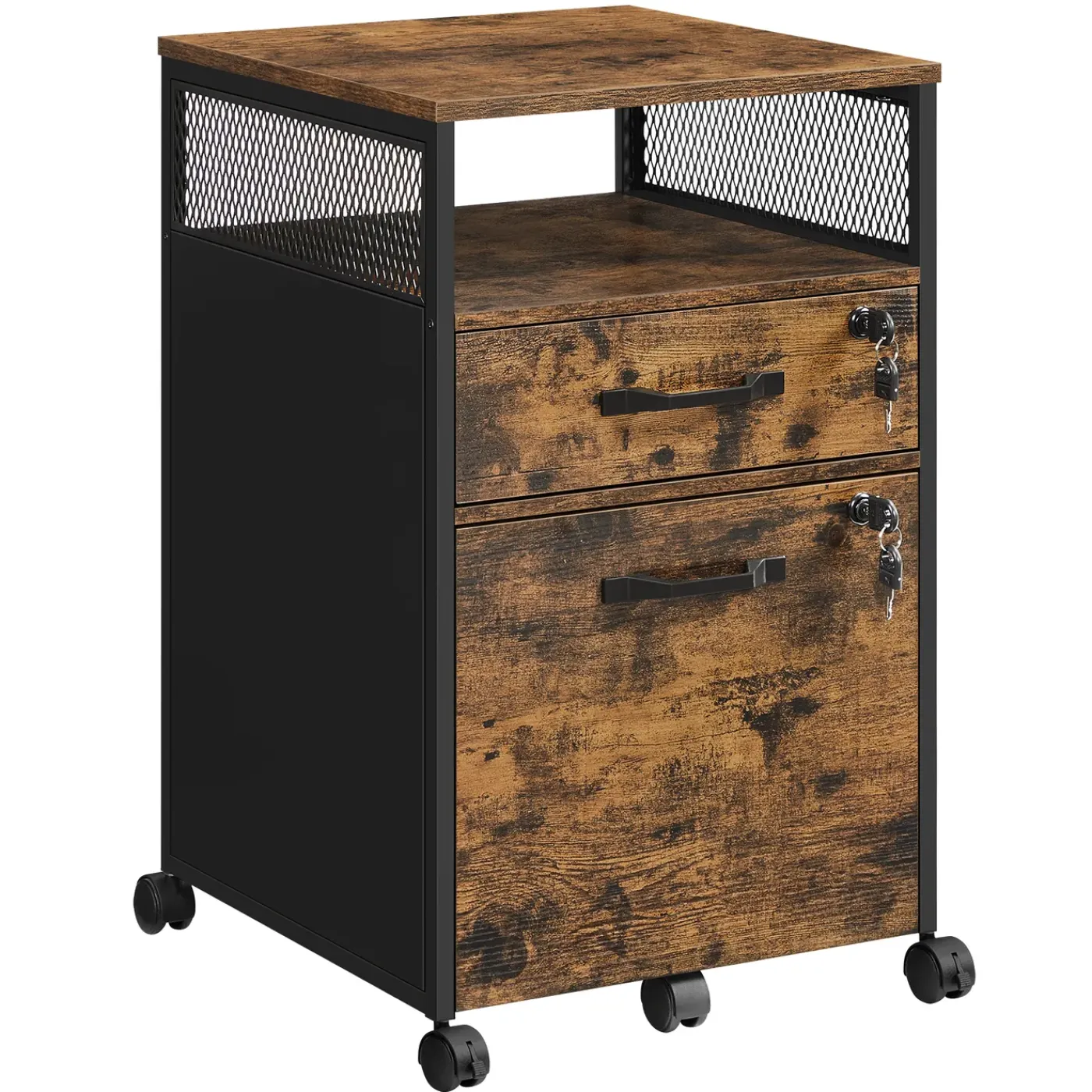 Leobert - Opbergkast - Rustiek Bruin/zwart - 42x44x69 Cm