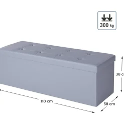 Leobert - Poef - Lichtgrijs - 110x38x38 Cm