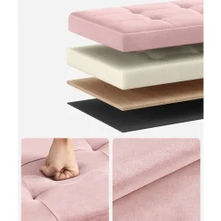 Leobert - Poef - Pastelroze - 110x38x38 Cm