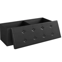 Leobert - Poef - Zwart - 110x38x38 Cm