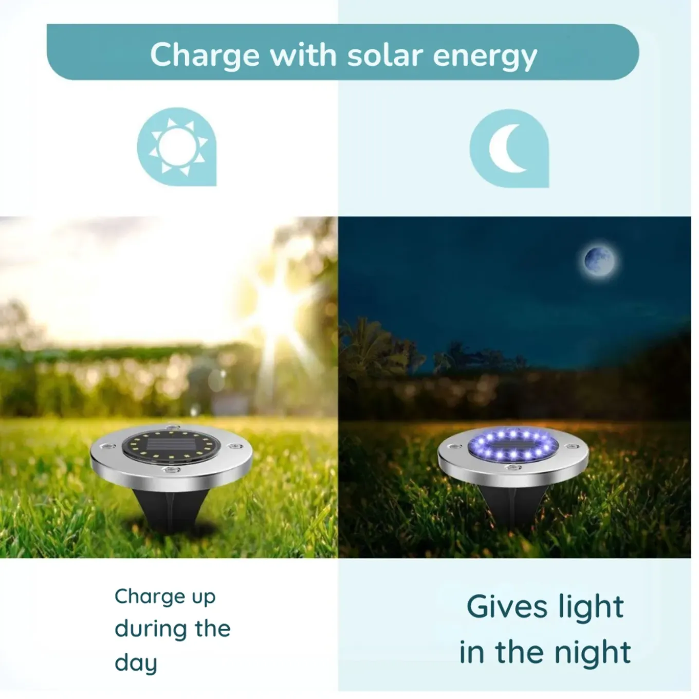 Lichtendirect - Led Solar Grondspot - 6 stuks - Tuinverlichting - Waterdicht