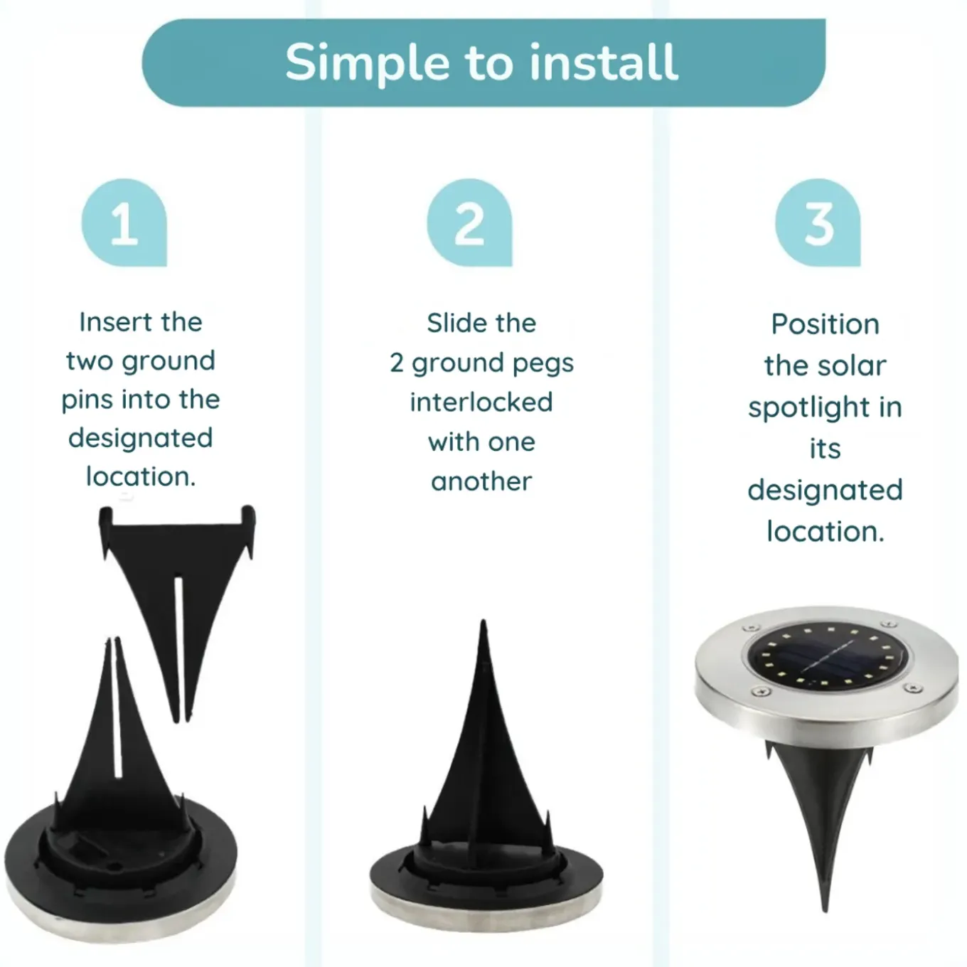 Lichtendirect - Led Solar Grondspot - 6 stuks - Tuinverlichting - Waterdicht