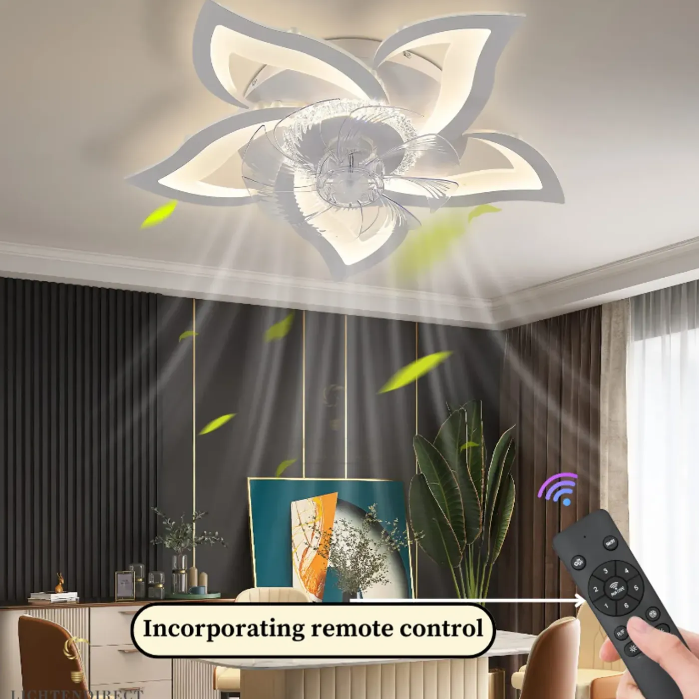 Lichtendirect - Plafondventilator met verlichting - Smart Ventilator Plafonniere- 69CM