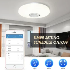 Lichtendirect- Smart plafondlamp met bluetooth speaker- Plafonniere- App functie-Afstandsbediening