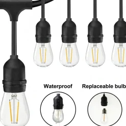 Lichtsnoer 15 meter 15 led lampen voor buiten terras verlichting prikkabel- Tuinverlichting