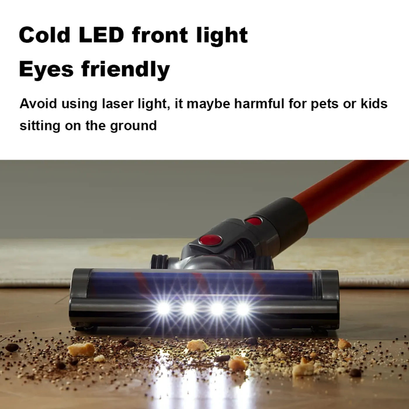 Liectroux - Snoerloze Stofzuiger - Vermogen 27000pa, Ingebouwde Led-verlichting