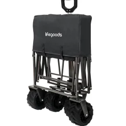 LifeGoods Bolderkar - Opvouwbaar - 80kg - 94l - Wasbaar Polyester - Zwart