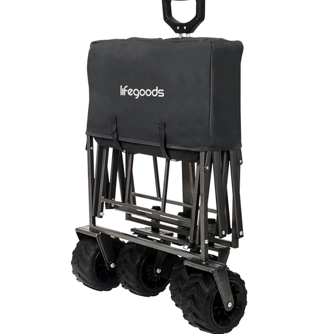 LifeGoods Bolderkar - Opvouwbaar - 80kg - 94l - Wasbaar Polyester - Zwart