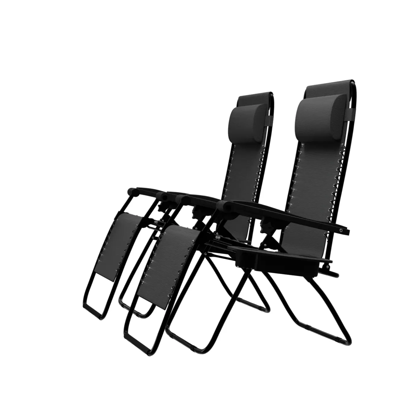 Lifegoods Opvouwbare Tuinstoelen - 2 Stuks - Ligstoel - Verstelbaar - Metaal - Zwart