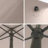 LifeGoods Parasol - Tuin - 200x125cm - Kantelbaar - Waterdicht - Taupe