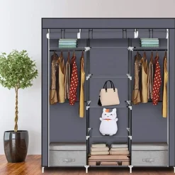 Life's Green Km2g Xxl Opvouwbare Kledingkast – Stalen Frame Met 200kg Draagkracht – 150x45x175cm