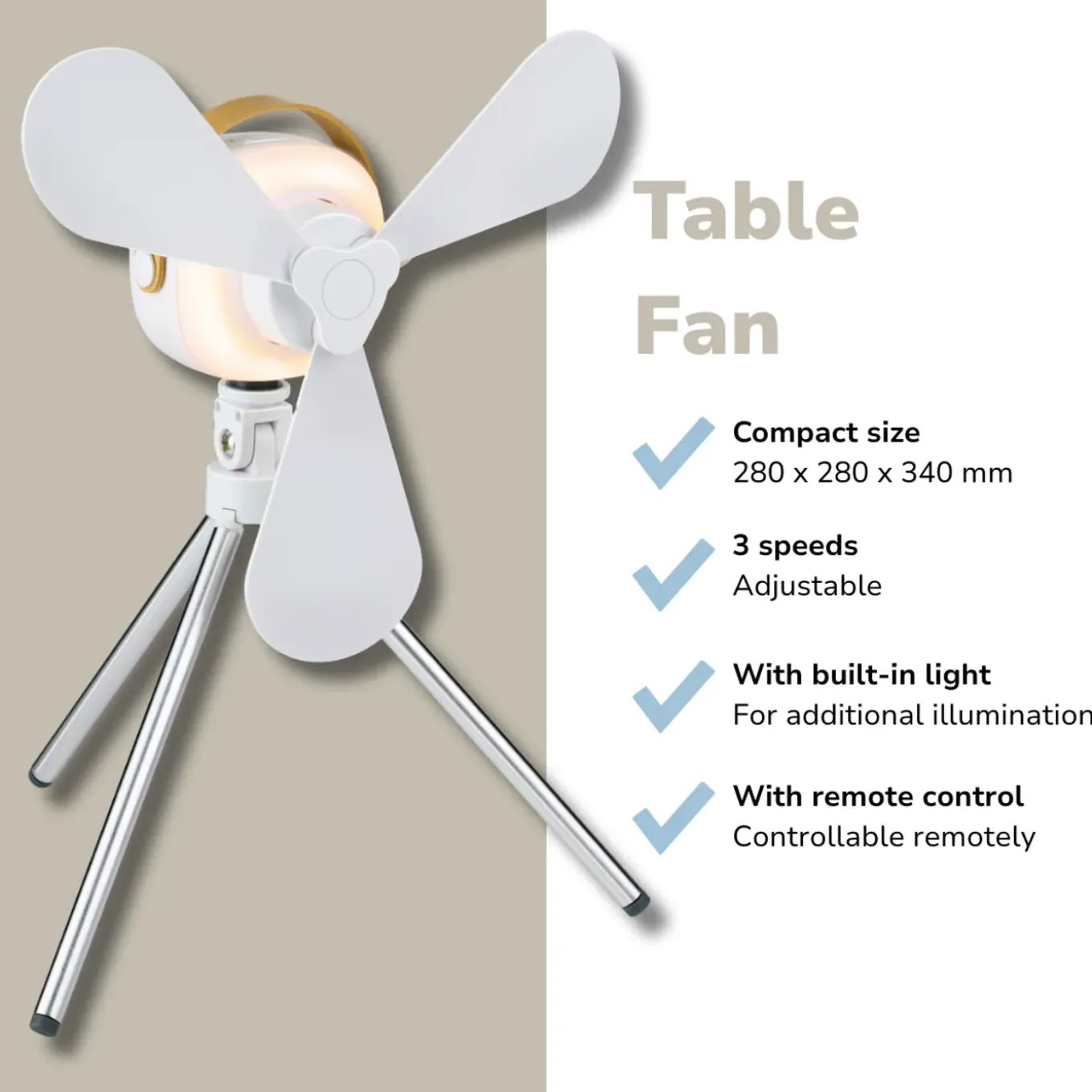 Lifetime Air Tafelventilator Usb-c Oplaadbaar