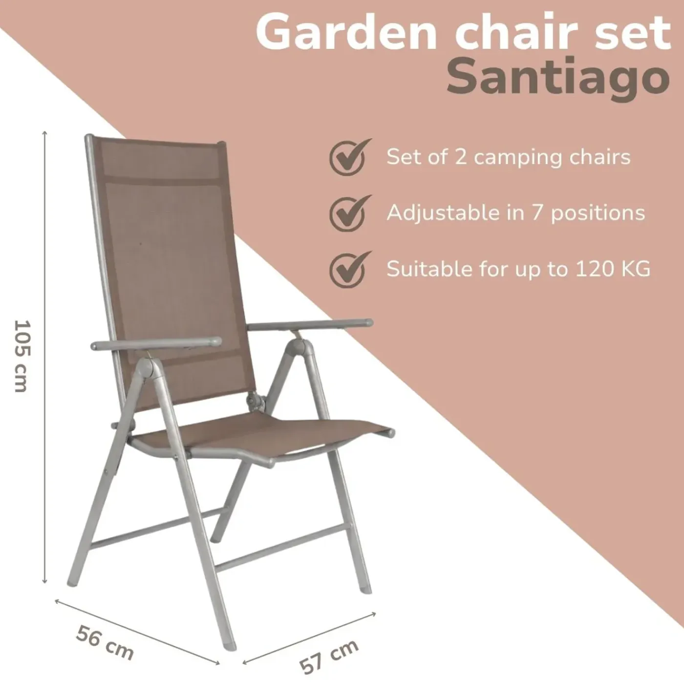 Lifetime Garden Tuinstoelen Santiago Set 2 Stuks - Tuinstoel