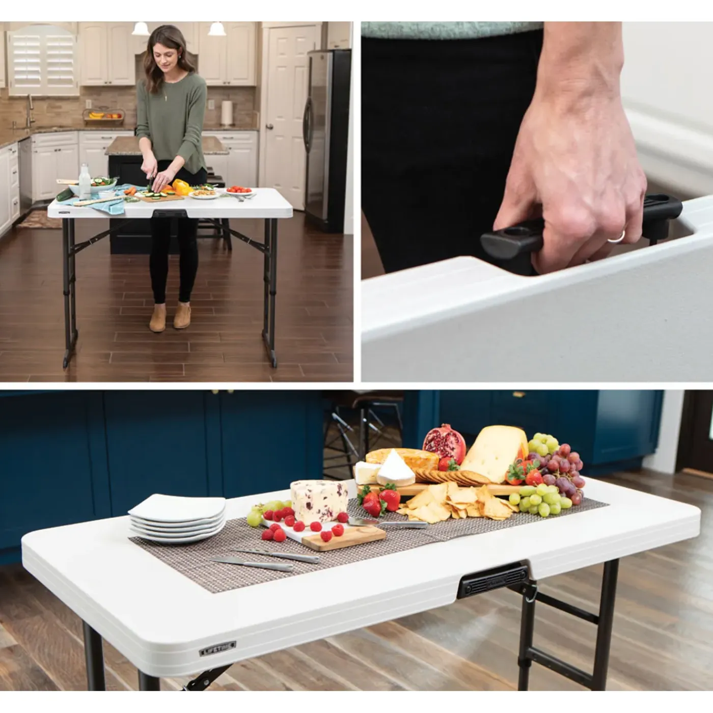 Lifetime Kunststof Campingtafel In Hoogte Verstelbaar Opvouwbaar - 122x61x86 Cm