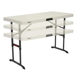 Lifetime Kunststof Campingtafel In Hoogte Verstelbaar Opvouwbaar - 122x61x86 Cm