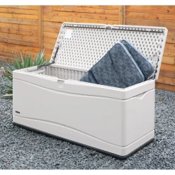 Lifetime Kunststof Kussenbox 495l - Tuinkist 61x152x67cm - Lichtgrijs