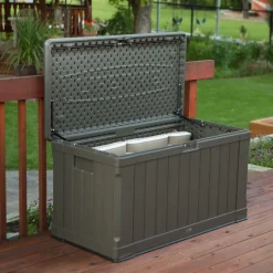 Lifetime Kunststof Kussenbox 440 Liter - Tuinkist 64x128x67cm - Bruin
