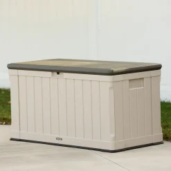 Lifetime Kunststof Kussenbox 440 Liter - Tuinkist 64x128x67cm - Lichtgrijs