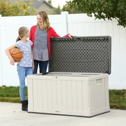 Lifetime Kunststof Kussenbox 440 Liter - Tuinkist 64x128x67cm - Lichtgrijs