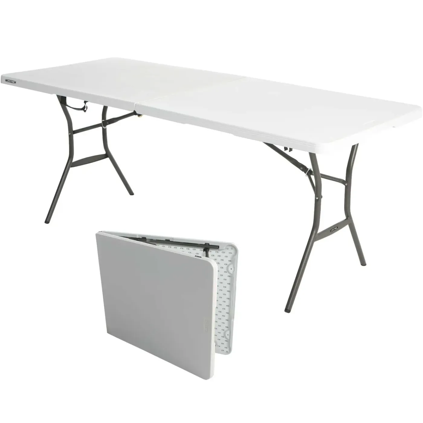 Lifetime Kunststof Tafel Opvouwbaar - Campingtafel Light Commercial - 182x76x74cm - Wit