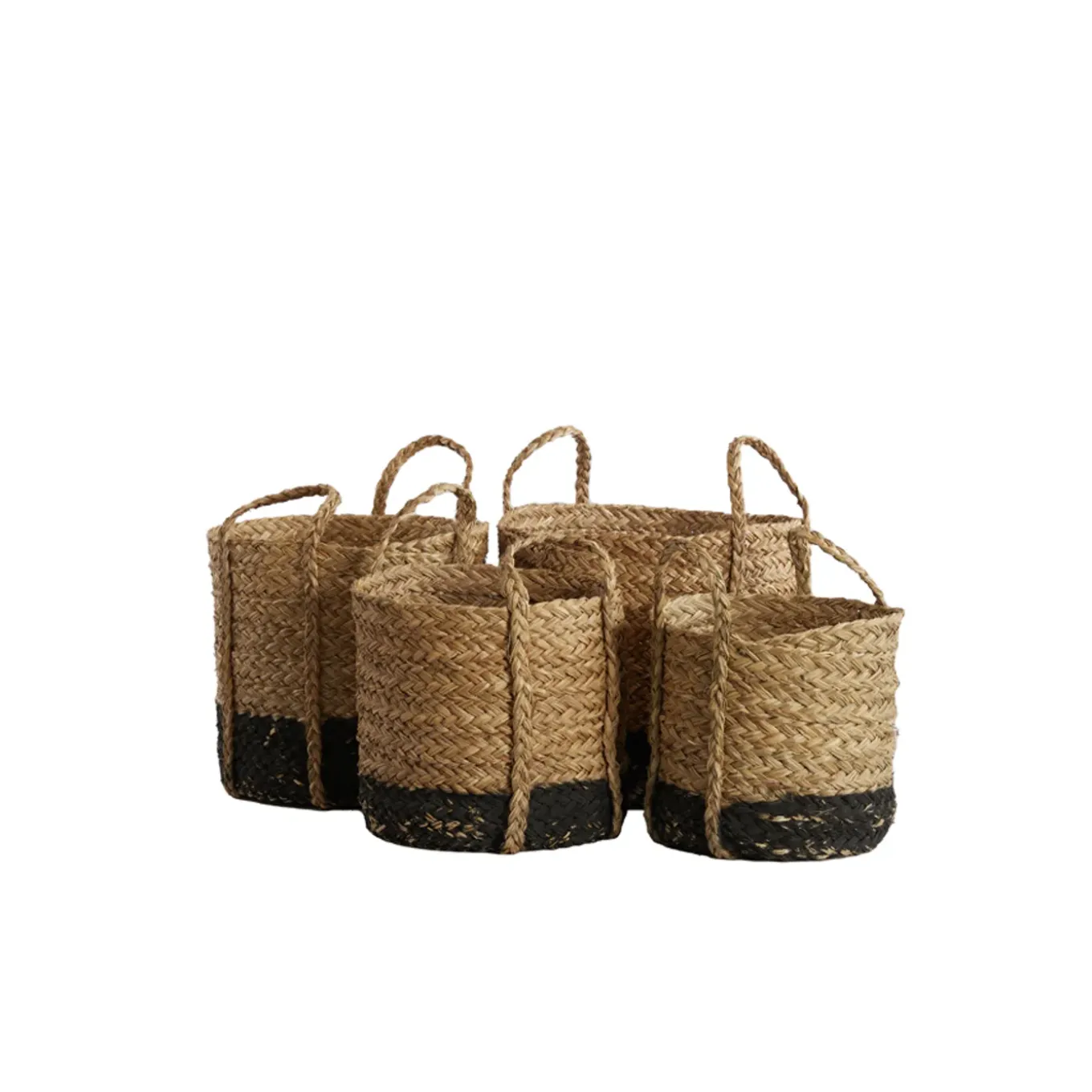 Light & Living - Mand GEFEN - Ø35x32cm - Zwart - Set van 4