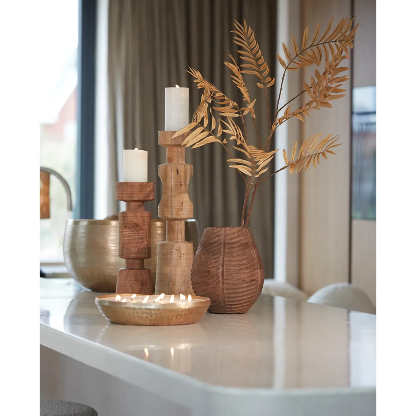 Light & Living - Schaal YARO - Ø53x28.5cm - Goud - Set van 2