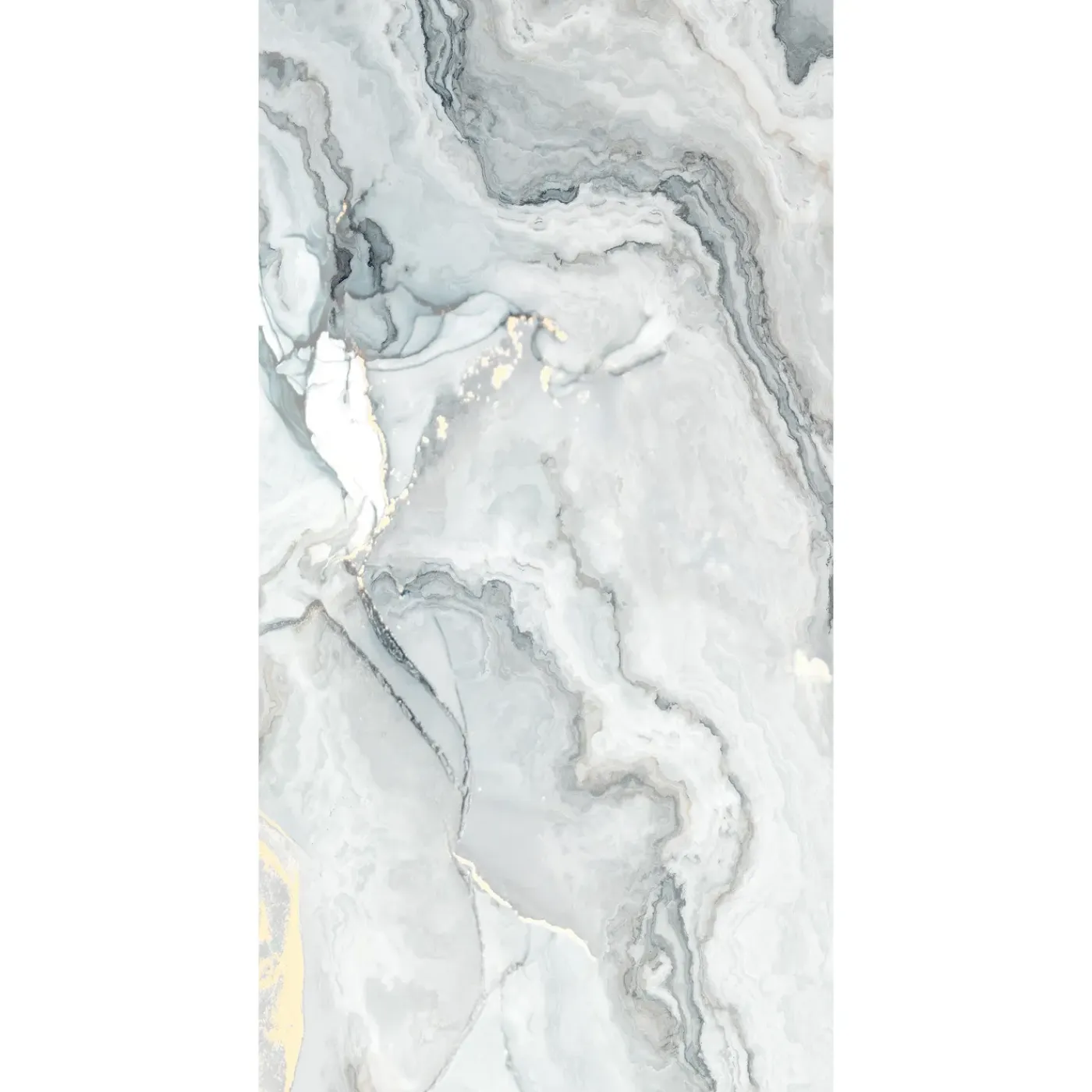 LIMCARO - Vloer En Wandtegel - Framed Aqua - Wit - 60 X 120 Cm - Marmerlook - Glanzend