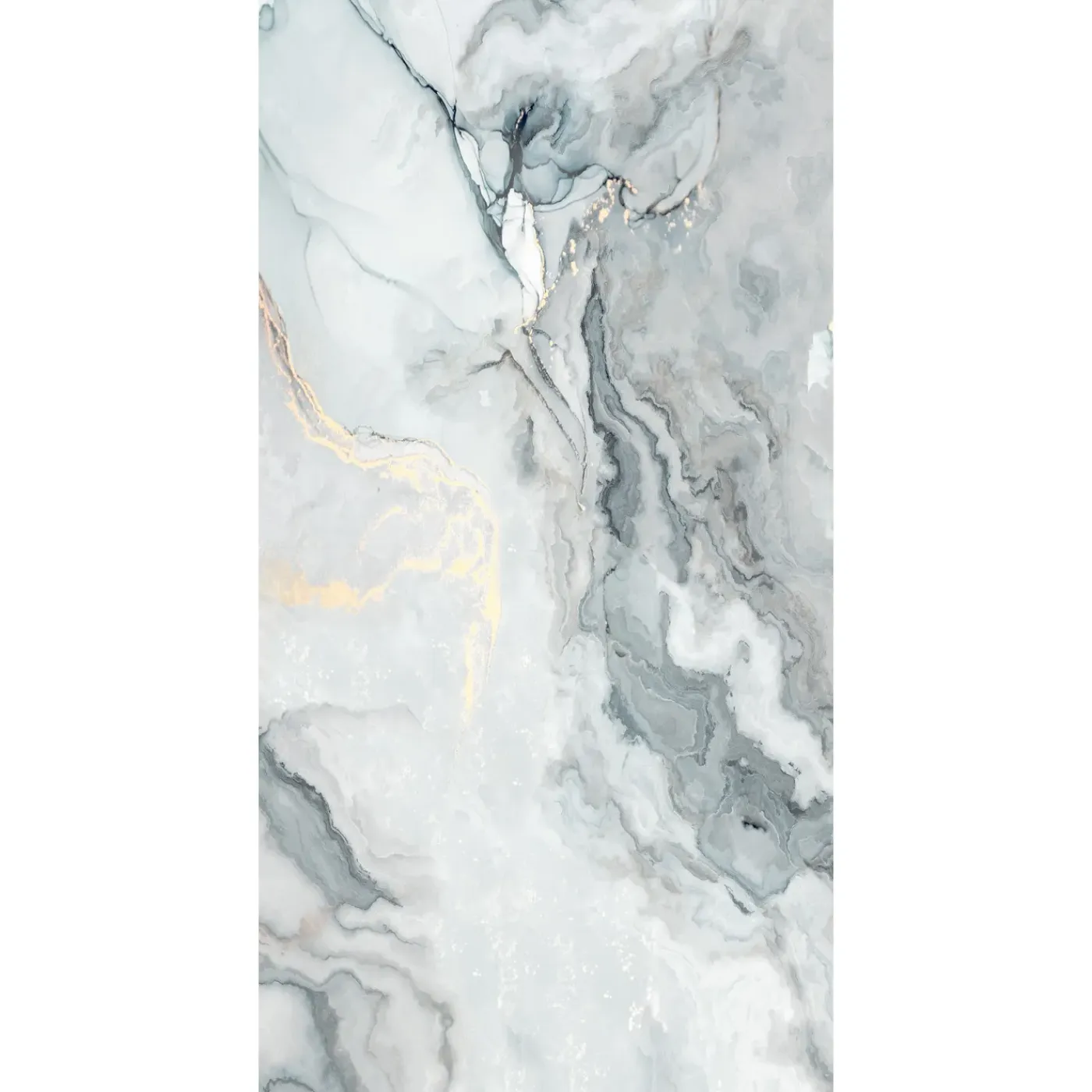 LIMCARO - Vloer En Wandtegel - Framed Aqua - Wit - 60 X 120 Cm - Marmerlook - Glanzend