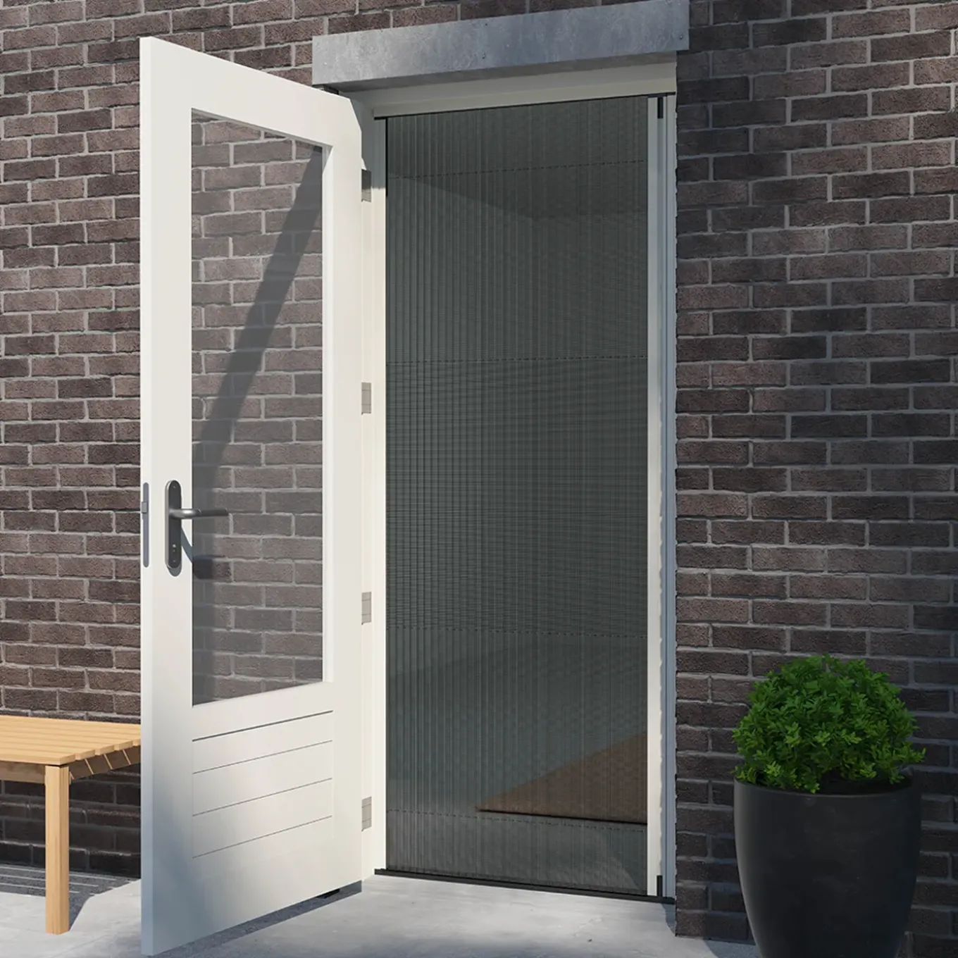 Livn Plissehor Deur Plus 150x240cm Wit