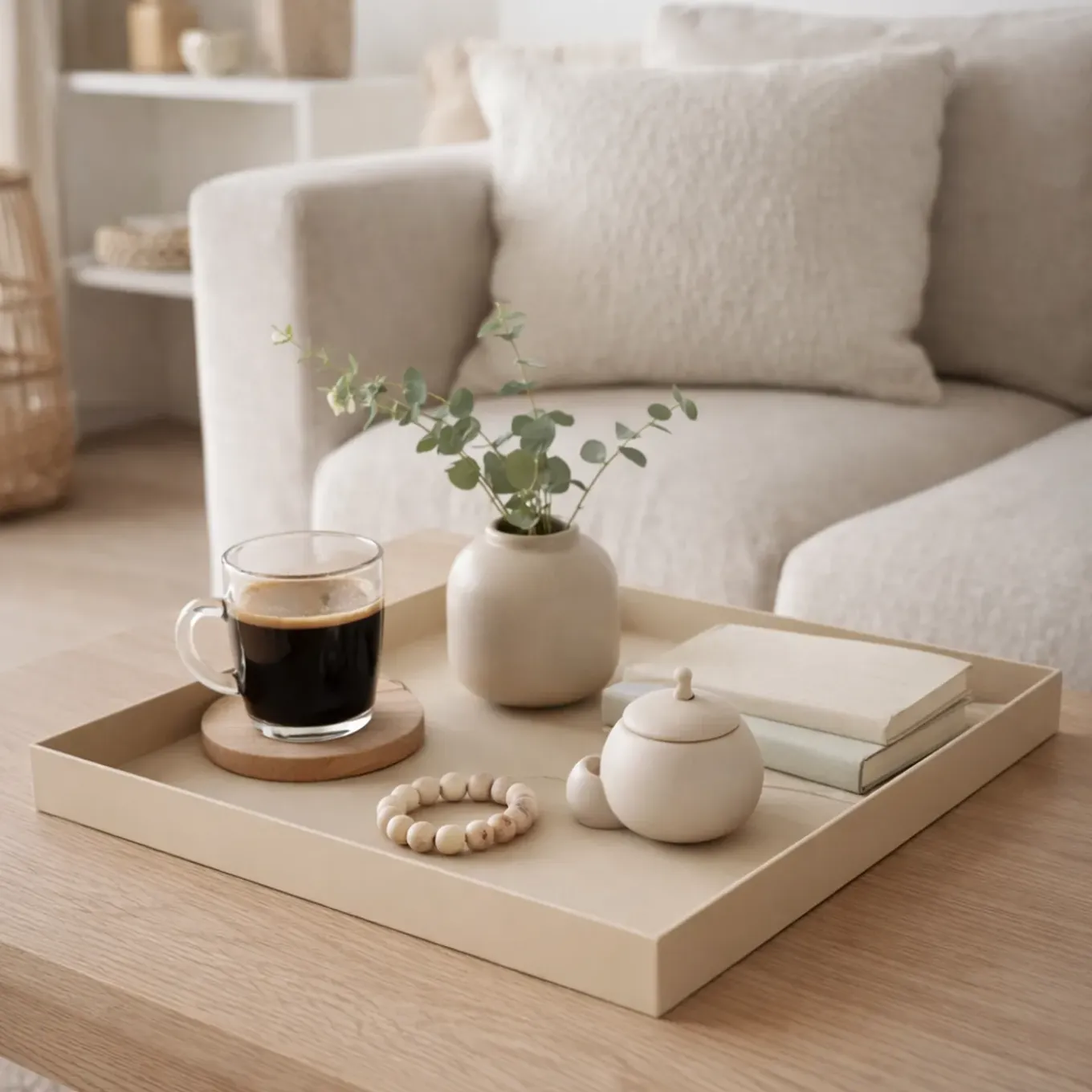 Loft42 Brew Metalen Dienblad – Beige – 40x40