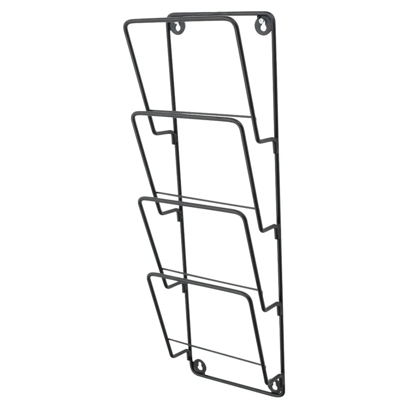 Loft42 Cleve Tijdschriftenrek 4 Vaks - Metaal - Mat Zwart - 61x18x8