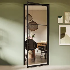 Loftdeur Stalen Scharnierdeur Smartline 3-vaks 231,5 X 93 Cm Rechtsdraaiend Helder Glas