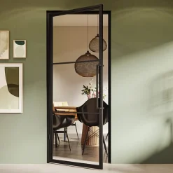 Loftdeur Stalen Scharnierdeur Smartline 3-vaks 201,5 X 83 Cm Linksdraaiend Helder Glas
