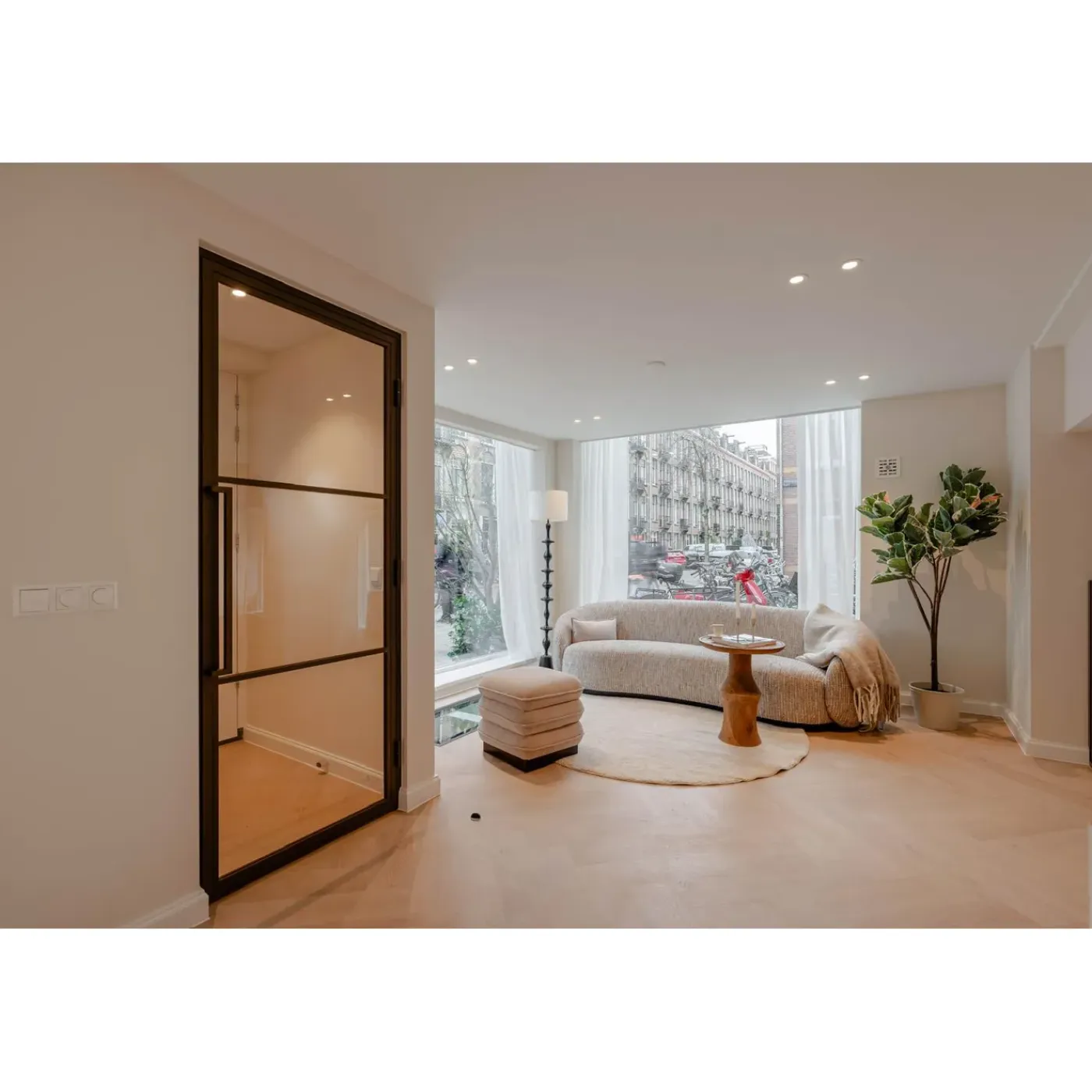 Loftdeur Stalen Scharnierdeur 3 Vaks 231,5 X 93 Rechtsdraaiend Helder Glas C33 Metallic Brons