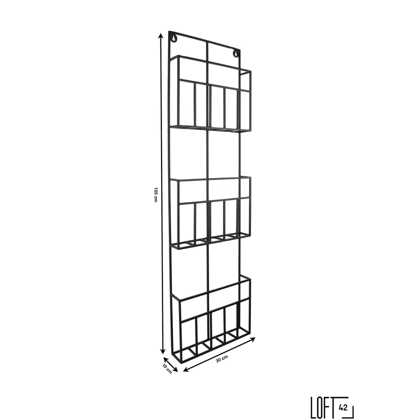 Loft42 Maggy Tijdschriftenrek - Metaal - Mat Zwart - 3 Vaks