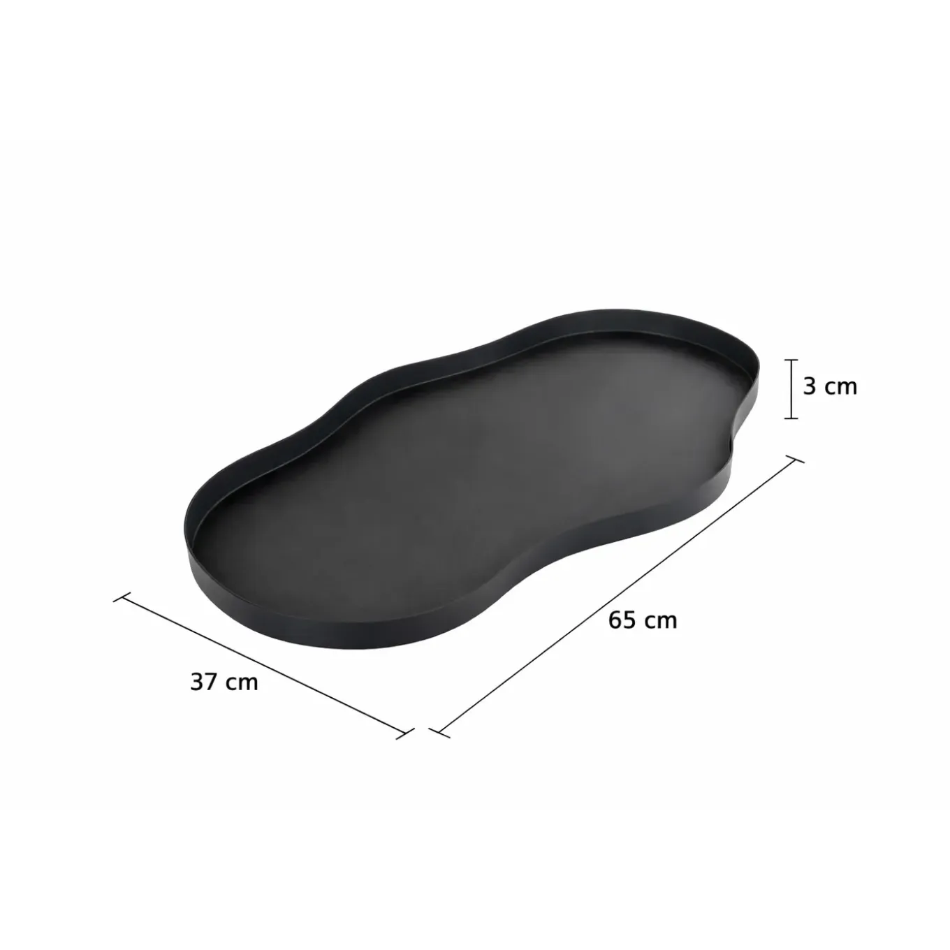 Loft42 Serva Metalen Dienblad – Zwart – 65x37