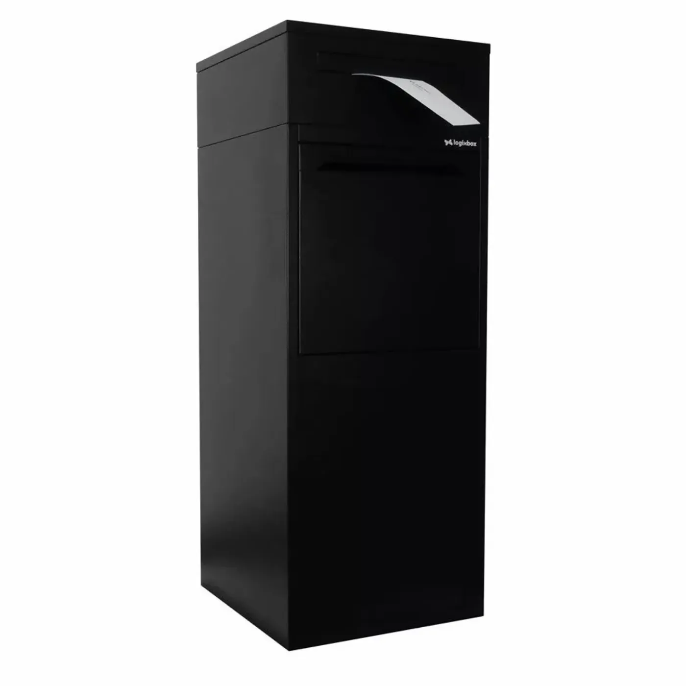 Logixbox pakketbrievenbus Complete Set Frontbox DeLuxe Achteruitname Zwart