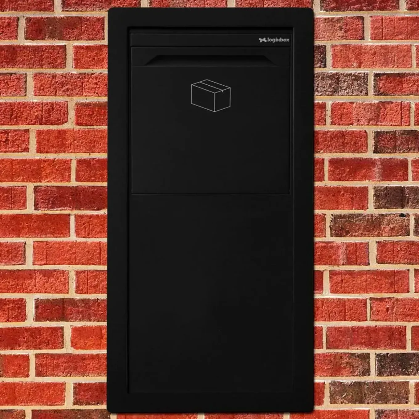 Logixbox pakketbrievenbus Frontbox Inbouw Achteruitname Zwart