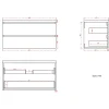 LOMAZOO Badkamermeubel Monaco Warm Eiken - Wastafel Wit - 100cm