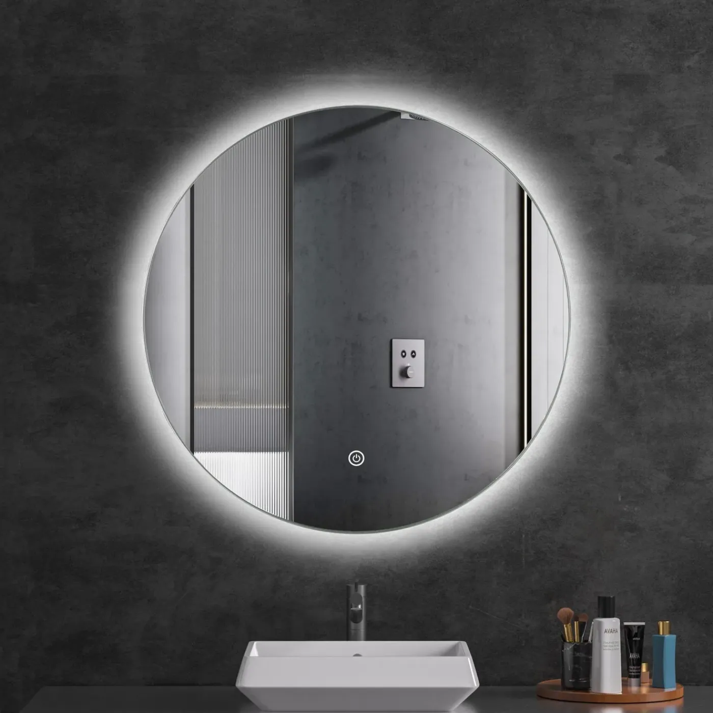 LOMAZOO Badkamerspiegel Chicago Met Led Verlichting 60 Cm Rond