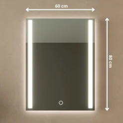 Lomazoo Badkamerspiegel Orlando Met Led Verlichting Met Led Balken - 80 X 60 Cm
