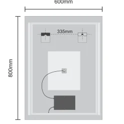 Lomazoo Badkamerspiegel Orlando Met Led Verlichting Met Led Balken - 80 X 60 Cm
