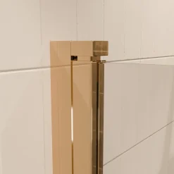 Lomazoo Badwand Palmas -100x140cm - Goud - Nano Coating Anti-kalk - 2delig - Draaibaar - Helder Glas