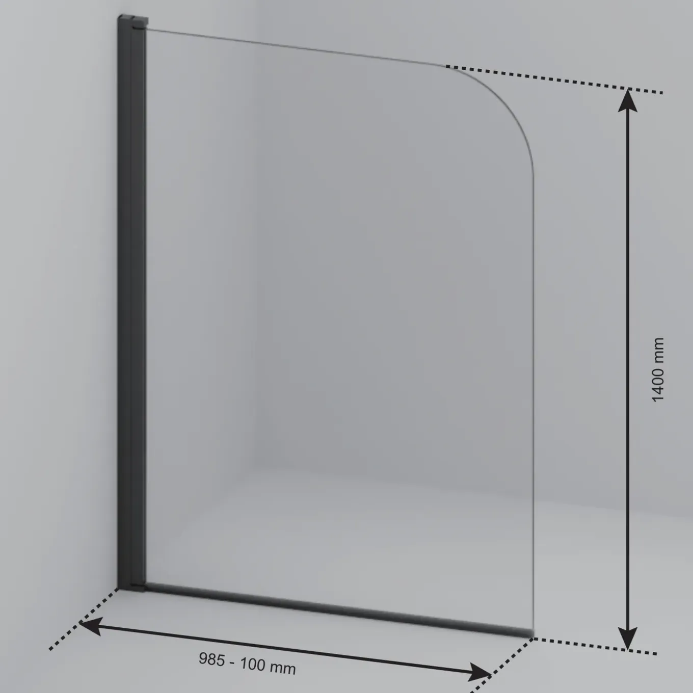 Lomazoo Badwand Palmas -100x140cm - Goud - Nano Coating Anti-kalk - 2delig - Draaibaar - Helder Glas