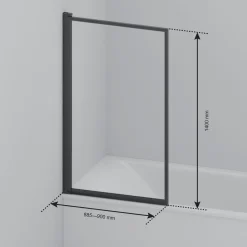 Lomazoo Badwand Salvador - 80 X 140 Cm - Goud - Nano Coating Anti-kalk - Draaibaar - Helder Glas
