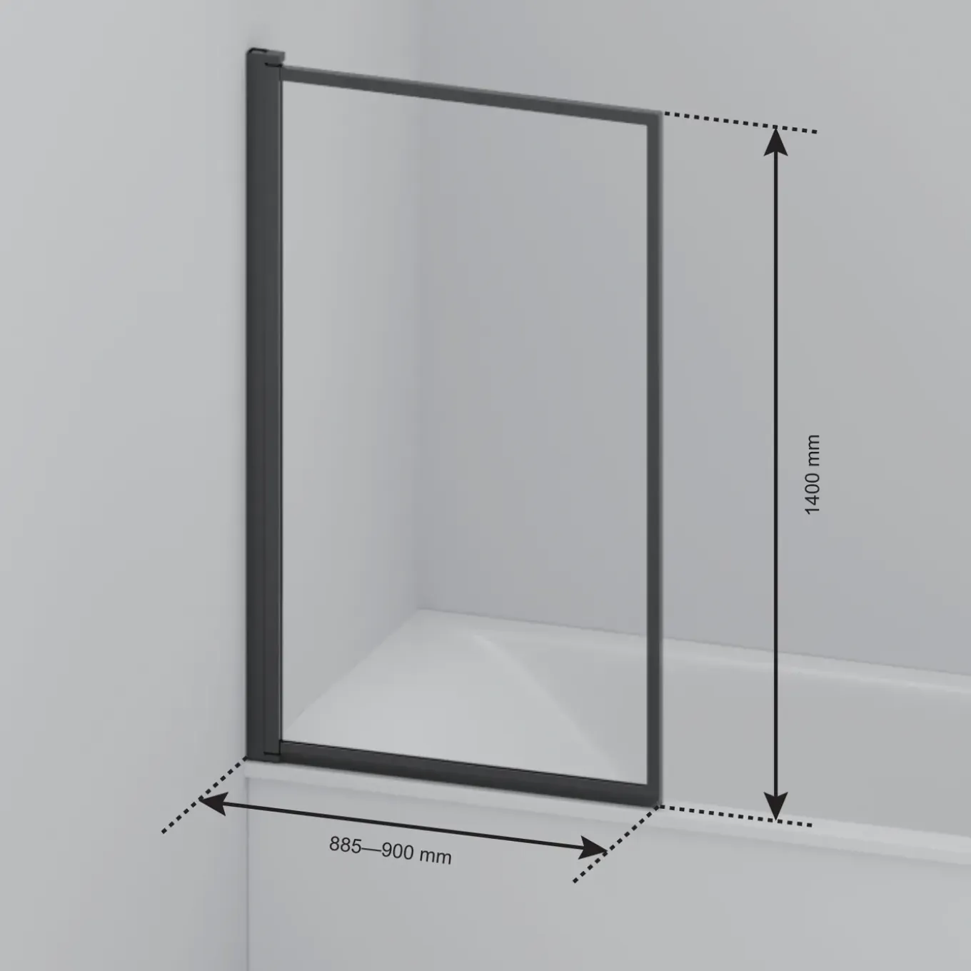 Lomazoo Badwand Salvador - 80 X 140 Cm - Goud - Nano Coating Anti-kalk - Draaibaar - Helder Glas
