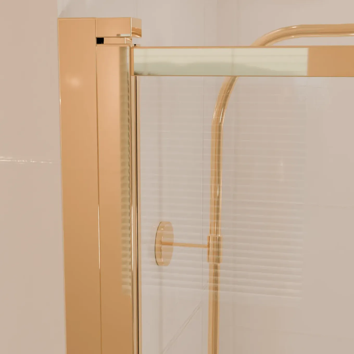 Lomazoo Badwand Salvador - 80 X 140 Cm - Goud - Nano Coating Anti-kalk - Draaibaar - Helder Glas